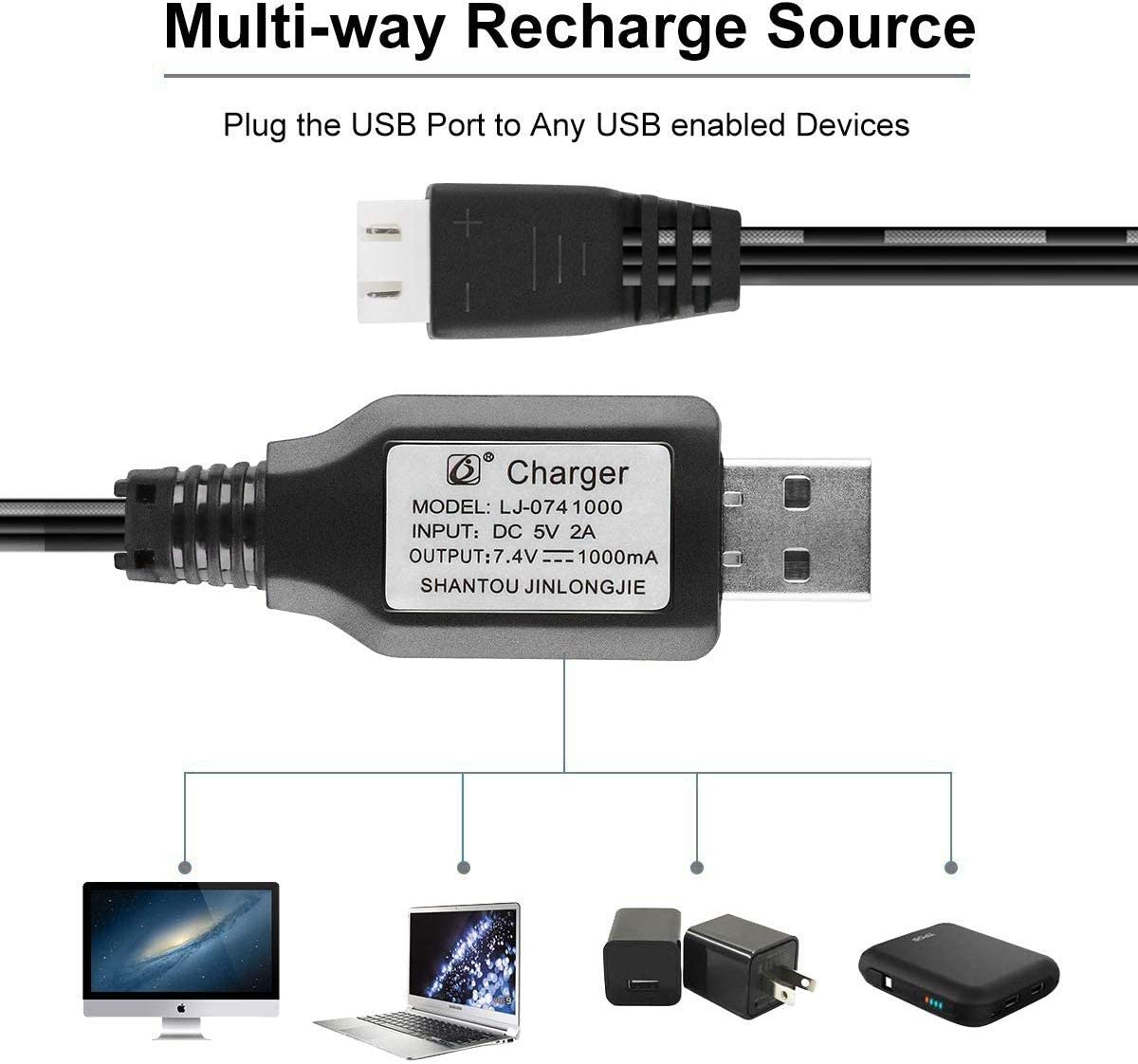 1-Pack XH-3P Balance 7.4V 1A B - Drone Battery Balance Charger ulasan dan harga