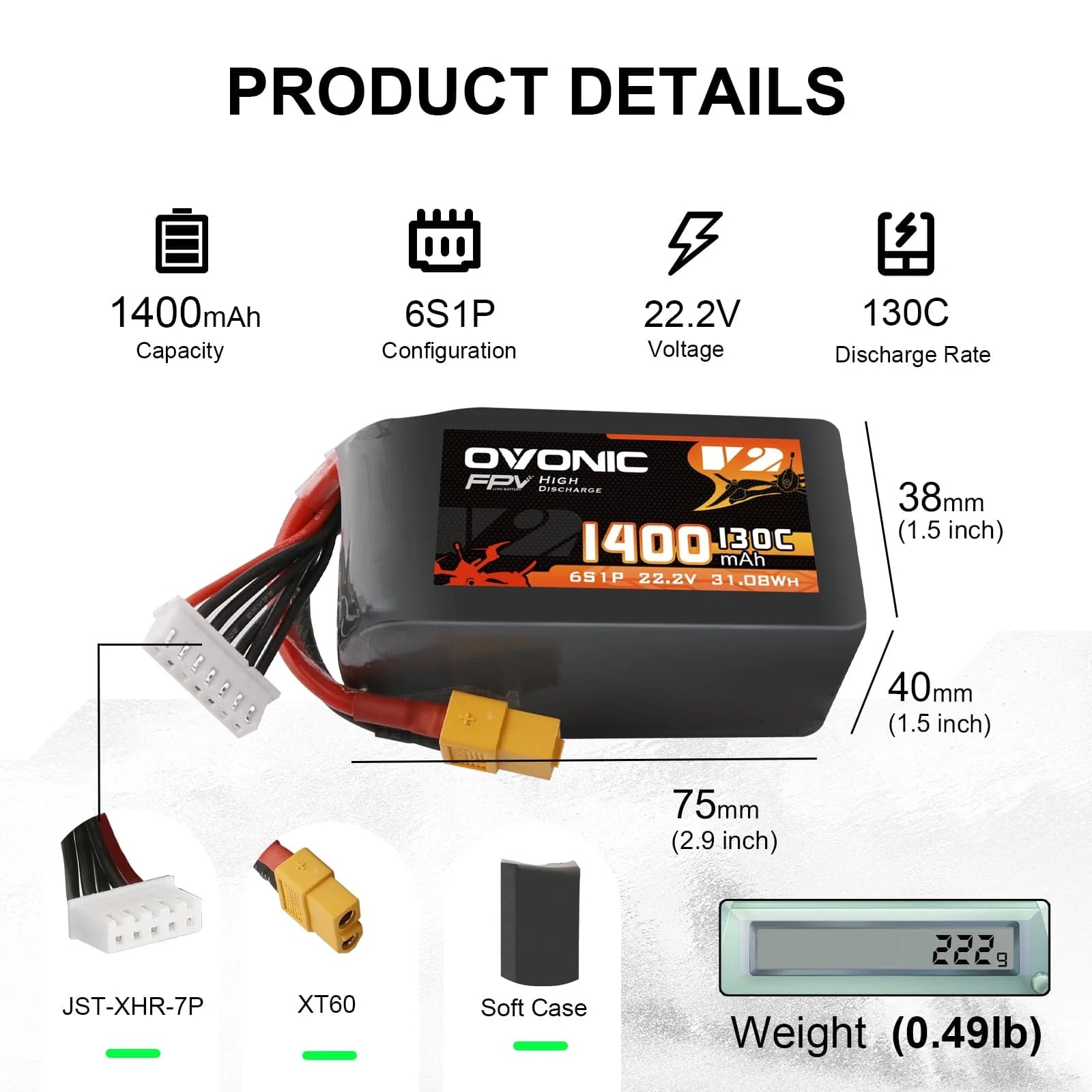 Baterai LiPo Ovonic 6S 22.2V 1 - Drone Battery Bag ulasan dan harga